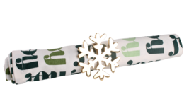 Aman Imports Lot De 4 Doré Ton Flocon Neige Serviette Anneaux Étuis Noël... - $19.98