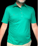 Tournament Arrow Sportswear Polo Shirt Men&#39;s Large L Green Vintage Slim - £11.06 GBP