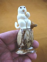 (TNE-APE-MO-175A) Monkey + bananas TAGUA NUT nuts figurine carving zoo m... - £22.17 GBP