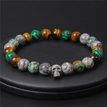  men natural stone tiger eye malachite turquoises beads charm energy bracelet for women thumb200