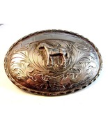 Vintage Mexican Alpaca Silver Horse Pony Western Cowboy Belt Buckle 5&quot; X... - £125.60 GBP