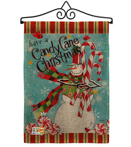 Candy Cane Christmas Burlap - Impressions Decorative Metal Wall Hanger Garden Fl - £26.86 GBP