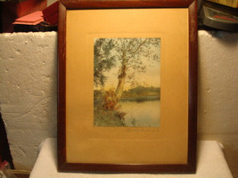 Antique Taber Prang Hand Colored Landscape Photograph 1906 THE OLD LANDMARK - $45.00