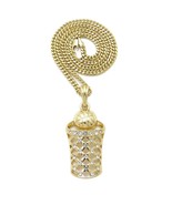 New Iced Basketball Hoop Pendant Box, Rope, Cuban Chain Necklace XSP809 - $14.24