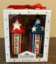 Carnival Cottage Johanna Parker 4th  July Firecracker Salt Pepper Shaker Set NEW - £17.42 GBP