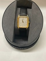 NEW* Citizen Womens AD3302-02A Square Gold Tone Quartz Wrist Watch Leather Band - £59.95 GBP