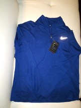 Womens Nike Dri-fit Pullover Athletic Top 1/4 Zip Blue Sz L Large - £49.73 GBP