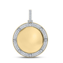 10kt Yellow Gold Mens Round Diamond Mirror Circle Charm Pendant 2 Cttw - £1,900.75 GBP