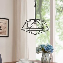 Southern Enterprises Sketra 1-Light Black Geometric Pendant Lamp - £36.75 GBP