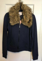 Romeo &amp; Juliet Couture Blue Collar Jacket With Removable Faux Fur Collar Nwt Med - £35.29 GBP