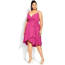 MSRP $119 City Chic Womens Apparel Plus Size Dress Bianca Magenta Size XS/14 - £16.75 GBP