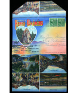 1941 color litho POST CARD fold-out album THROUGH THE HEART OF WYOMING p... - £4.08 GBP