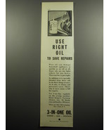 1932 3-in-One Oil Ad - Use right oil to save repairs - £14.55 GBP