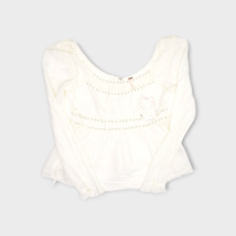 Free People Strangers In Love Top Womens S Ivory Boho Lightweight Cotton... - £31.66 GBP