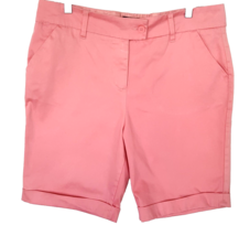 Bella Rose Shorts Women&#39;s Size 12 Pink Flat Front Cotton/Spandex Blend S... - £11.82 GBP