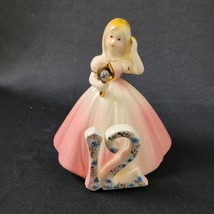 Vintage Josef Originals Birthday Girl Angel 12 Holding Mirror Taiwan 5.5... - $18.80