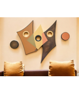 Contemporary Wall hanging, abstract Wall Sculpture, modern wall art 37x2... - $3,813.74 MXN