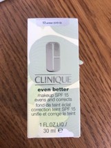 G Clinique Even Better Makeup SPF 15 Evens And Corrects 13 Amber O/D-G S... - $45.89
