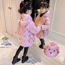 2022 Fashion Girls Winter Coat   Hooded Warm Parka Teenage Kids Jackets Cotton O - £54.11 GBP
