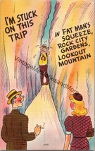 Fat Man&#39;s Squeeze Rock City Gardens Lookout Mountain TN Comedy Postcard PC211 - £9.71 GBP