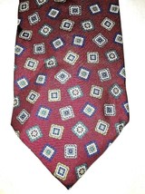 Resilio Mens Red Purple Blend Geometric Silk Neck Tie Necktie - £3.79 GBP