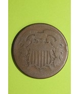 Low Grade Cull 1865 Two 2 Cent Coin Combined Flat Rate Fast Shipping OCE 54 - $14.24