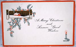 Antique Postcard A Merry Christmas and Sincere Good Wishes - 1915 1 cent Stamp - £3.98 GBP