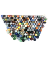Vintage Marbles Lot of 176 Swirls Solids Speckled Asst Colors Sizes Coll... - £37.75 GBP