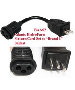 2x BAASP 8&quot; Plug Adapter Cord Hydrofarm Fixture Cord to Other Ballast Re... - $20.92 CAD
