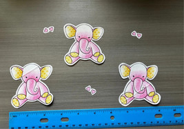 Baby Elephants Iron on Fabric Appliques Pre-Cut Pink - £4.31 GBP