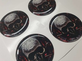 Logo Skull Punisher 4 x 50 domed stickers for wheel center caps - £10.22 GBP