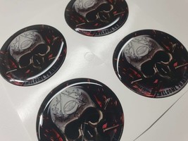 Logo Skull Punisher 4 x 50 domed stickers for wheel center caps - £10.39 GBP