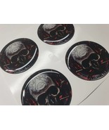 Logo Skull Punisher 4 x 50 domed stickers for wheel center caps - £10.22 GBP