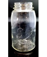 Drey Perfect Mason jar (pre- 1925) offset original print clear quart jar - £19.46 GBP