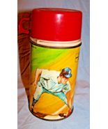 Vintage King-Seely Metal Baseball Players Thermos w/Plastic Stopper, Cap - $614.12 MXN