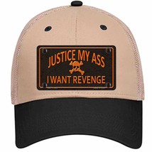 Justice My Ass Novelty Khaki Mesh License Plate Hat - £22.70 GBP