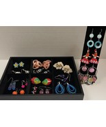 16 Pairs Novelty Vintage Pierced Earrings Fish Beads More! - $213.82 MXN