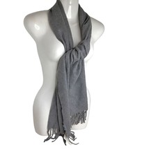 Portolano Gray Cashmere Fringe Scarf Made In Italy New - £31.90 GBP