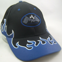 Moto Cross Racing League Hat Motocross Black Blue Flame Hook Loop Baseba... - £10.70 GBP