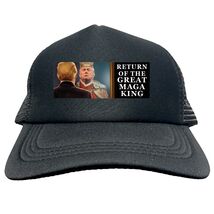TRUMP RETURN OF GREAT MAGA KING 2024 FUNNY Trucker Hat Cap Foam Mesh HF0345 - $15.83