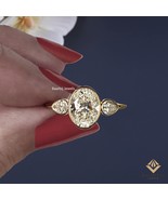 2.00 Carat Oval Moissanite Engagement Ring /10k 14k White Gold / Moissan... - $366.78 CAD