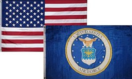 3x5 Wholesale Combo USA American &amp; Air Force Coat of Arms Flag 3&#39;x5&#39; (2 Pack) Su - £7.76 GBP