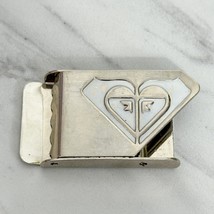 Roxy Silver Tone and White Logo Web Clamp Belt Buckle - £10.27 GBP