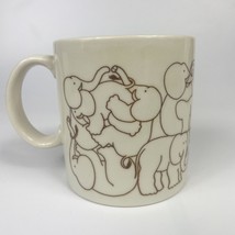 Taylor &amp; NG Elephants Ani-Mates Naughty Coffee Mug Cup Japan Brown Ink C... - $24.74