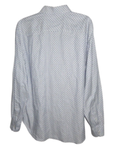 Bugatchi Men&#39;s Medium LS Polka Dot Shirt Shaped Fit Button Front White &amp; Black - £19.97 GBP