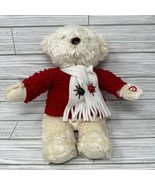 Hallmark Jingle Bear Musical Plush Red Sweater White Scarf with Bells Ch... - £14.67 GBP