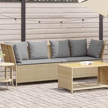 vidaXL Patio Sofa with Cushions Beige Poly Rattan - $461.94