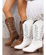 Point Toe Block Heels Boots - $141.58 CAD