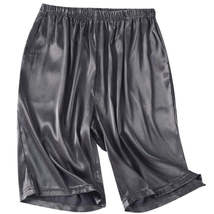 Men&#39;s Home Solid Silk Satin Pajamas Shorts Pyjamas Boxers Short - £12.24 GBP