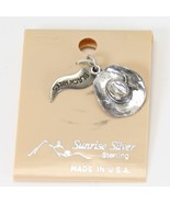 Black Hills SD Sterling Silver 925 Charm Sunrise Silver Cowboy Hat Origi... - $26.45